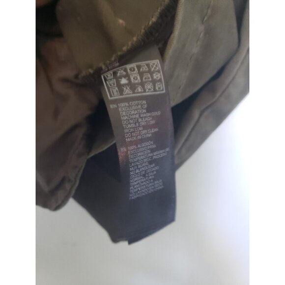 Forever 21 Womens L Jacket Green Full Zip Metallic Embroidery Military Style - Picture 6 of 6